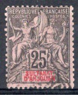 ANJOUAN Timbre-poste N°8 Oblitéré TB Cote 14€00 - Used Stamps