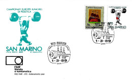 SAN MARINO - 1989 1^ Titano Cup Sollevamento Pesi Weightlifting (bilanciere) Su Busta Faip - 10440 - Haltérophilie