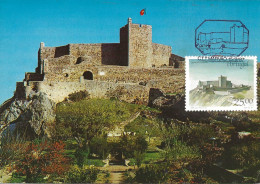 CARTE MAXIMUM - MAXIMUM CARD - CARTOLINA MAXIMA - MAXIMUM KARTE - PORTUGAL - 1987 - CHÂTEAUX DE MARVÃO - OBL TRIPLE - Châteaux