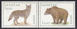 Sandzak Yugoslavia Serbia 1999 Europa CEPT Animals Fauna Mammals Wolfs Bears MNH Private Issue - 1999