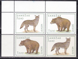 Sandzak Yugoslavia Serbia 1999 Europa CEPT Animals Fauna Mammals Wolfs Bears MNH Private Issue - 1999