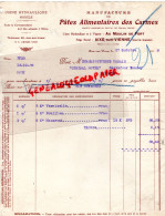 87- AIXE SUR VIENNE-RARE FACTURE AU MOULIN DE FER-MANUFACTURE PATES ALIMENTAIRES DES CARMES -CENTRAL HOTEL LIMOGES 1928 - Levensmiddelen
