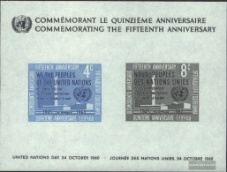 UN - NEW York Block2 (complete Issue) Unmounted Mint / Never Hinged 1960 15 Years UN - Blocks & Sheetlets