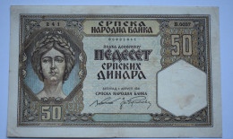 Banknotes Serbia 50 Dinara 1941 VF  P# 26 - Serbien