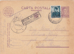 Romania, 1942, WWII Military Censored  CENSOR,Stationery POSTCARD ,OPM #180 Postmark. - Storia Postale Seconda Guerra Mondiale