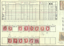 AUTRICHE  Ca.1867-80: TTB Feuille De Collection Sur Les Y&T 34,35,34A, B à TB Obl. , Div. Variétés, Dent. Et Nuances - Variétés & Curiosités