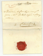 ARM.DU.B.RHIN Neuss 1758 Guerre De Sept Ans Pour Frankfurt Regiment Du Roi Messimieux - Army Postmarks (before 1900)