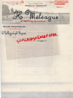 87 - AIXE SUR VIENNE-LIMOGES-  BELLE  FACTURE  H. MELEAGUE -L. DEFAYE- PROSDUITS AGRICOLES - PAILLE DE SEIGLE - Landbouw