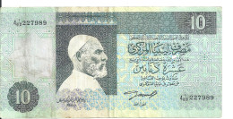 LIBYE 10 DINARS ND1991 VF P 61 A - Libia