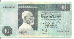 LIBYE 10 DINARS ND1991 VF P 61 B - Libia