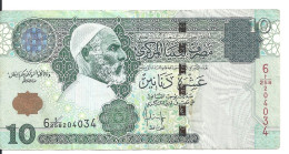 LIBYE 10 DINARS ND2004 VF+ P 70 B - Libië