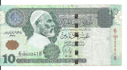 LIBYE 10 DINARS ND2004 VF+ P 70 B - Libië