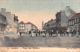 Belgique - La Louvière - Place Des Martyrs - Edit. Vve Falise - Colorisé - Animé - Clocher - Carte Postale Ancienne - La Louviere