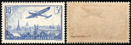 France N° PA  12 ** Poste Aérienne - Avion Survolant Paris Le 3f. Outremer - 1927-1959 Neufs