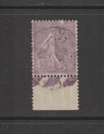 197 De 1924 / 32 - PERFORÉ : F.S..- Oblitéré - Semeuse Lignée 45c. Lilas - Bord De Feuille - 2 Scann - Used Stamps