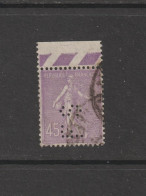 197 De 1924 / 32 - PERFORÉ : F.S..- Oblitéré - Semeuse Lignée 45c. Lilas - Bord De Feuille - 2 Scann - Used Stamps