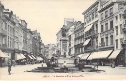 Belgique - Liège - Fontaine à La Vierge Et Rue Vinave D'ile - Animé - Carte Postale Ancienne - Liege