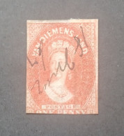 VAN DIEMEN S LAND TASMANIA 1857 QUEEN VICTORIA CAT GIBBONS N 28 VERY RARE - Used Stamps