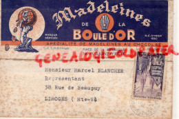 87- ST SAINT YRIEIX LA PERCHE-RARE CARTE LETTRE MADELEINES DE LA BOULE D' OR-MADELEINE AU CHOCOLAT- - Alimentos