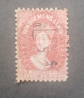 VAN DIEMEN S LAND TASMANIA 1864 QUEEN VICTORIA CAT GIBBONS N 97 PERF 11 1/2 - Used Stamps