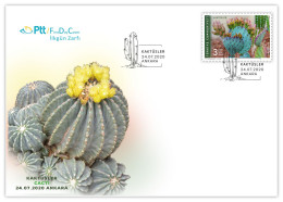 Turkey, Türkei - 2020 - Cacti, Prickly Pear (Opuntia Sp), Plants (Flora) - FDC - Brieven En Documenten