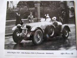 RIPRODUZIONE     FOTOGRAFIA    MILLE  MIGLIA  1937 - Automobile - F1