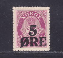 NORVEGE N°   91 * MLH Neuf Avec Charnière, B/TB (D9888) Type Cor, Surchargé - 1922 - Nuevos