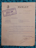 Lettre 1921 Sté Anonyme Des Pneumatiques DUNLOP Avec Cachet "SALON De L'AUTOMOBILE DUNLOP 1921" - Voitures