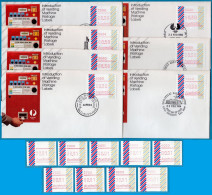 1984 Australia ATM 1 + 2 Barred Edge Series FDC + MNH Frama Stamps Automatenmarken Automatici Etiquetas - Automatenmarken [ATM]