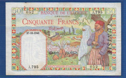 TUNISIA - P.12a2 – 50 Francs 27-10-1941 AVF, S/n J.795 052 - Tunisie