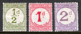 Bechuanaland - Scott #J4-J6 - MH - See Description - SCV $24 - 1885-1964 Protectorat Du Bechuanaland