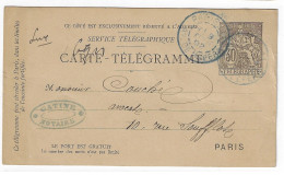 PARIS Av De L'Opéra 30c Noir Chaplain Carte Entier Pneumatique Ob 1892 Yv 2511  Tampon Expéditeur CATINE Notaire - Pneumatiques