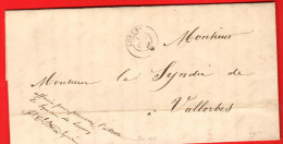 ZUS-46  RARE Lettre Du Syndic De Lucens écrite En 1855 Au Syndic De Vallorbe. Cachet Lucens - ...-1845 Prephilately