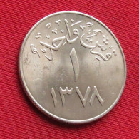 Saudi Arabia 1 Ghirsh 1958  / 1378 KM# 40 Lt 499 *V2T Arabia Saudita Arabie Saoudite Qirsh - Saudi-Arabien