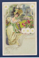 CPA Art Nouveau Femme Woman Non Circulé - Other & Unclassified