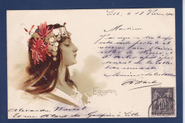 CPA Egypte Art Nouveau Femme Woman Circulé - Sonstige & Ohne Zuordnung