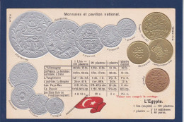 CPA Egypte Monnaie Coin Gaufré Embossed écrite - Autres & Non Classés