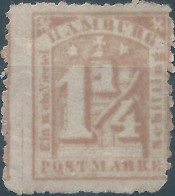 Germany-Deutschland,Old Germany Hamburg 1864-1865 Coat Of Arms-Perforated,1¼Sch Purple-Mint - Hamburg