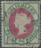 Germany-Deutschland,Old Germany Helgoland 1875 New Drawing-Value In English & German Currency, 10/10Pfg/P,Canceled - Heligoland