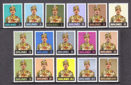 Brunei - Scott #194-209 - MNH - A Few Toning Spots - SCV $25.15 - Brunei (...-1984)