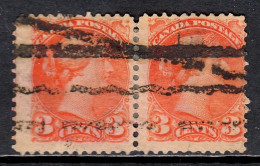 Canada - Bar Precancel #S-41-D - Pair - Repaired Tear UL, Left Stamp - Used - CV $300 - Prematasellado