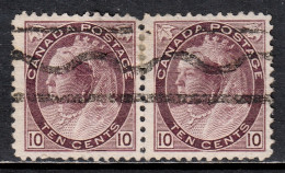 Canada - Bar Precancel #T-83 - Pair - 2 Sh. Perfs On Left Stamp - Used - CV $50 - Voorafgestempeld