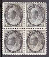 Canada - Scott #74 - Block/4 - MNG - Weak Perfs - SCV $36 - Unused Stamps