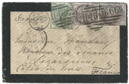 YT 67 Et 73 - Reine Victoria - Lettre De Liverpool Pour La France - Devant D'enveloppe - Storia Postale