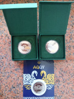 Kazakhstan 2021.Lot Of Two Proof-like Coins In A Box And One Blister. White Swan And Space Station Salyut-1.NEW!!! - Kazajstán