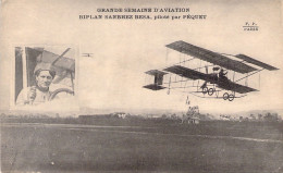 AVIATEUR - Biplan Sanbhez Besa Piloté Par PEQUET - Carte Postale Ancienne - Flieger