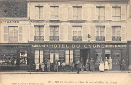 CPA 91 MILLY / PLACE DU MARCHE / HOTEL DU CYGNE - Milly La Foret