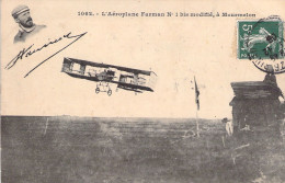 AVIATEUR - Aéroplane Farman N°1 Bis Modifié à Mourmelon - Carte Postale Ancienne - ....-1914: Precursors