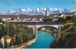 SUISSE - BERN - Finsteraarhorn 4080m - Elger 3975m - Monch 4105 - Jungfrau 4166m - Carte Postale Ancienne - Berna