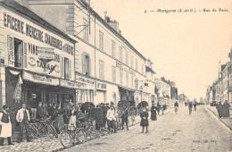 CPA 91 MONTGERON / RUE DE PARIS / EPICERIE / MERCERIE / HOTEL DE LA CHASSE - Montgeron